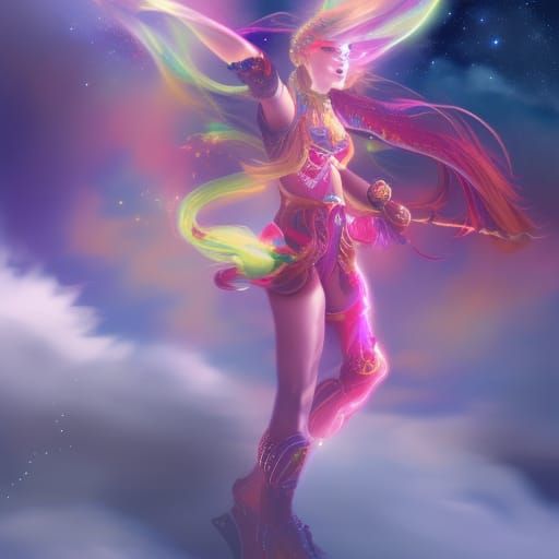 Rainbow Galaxy Dancer in Space