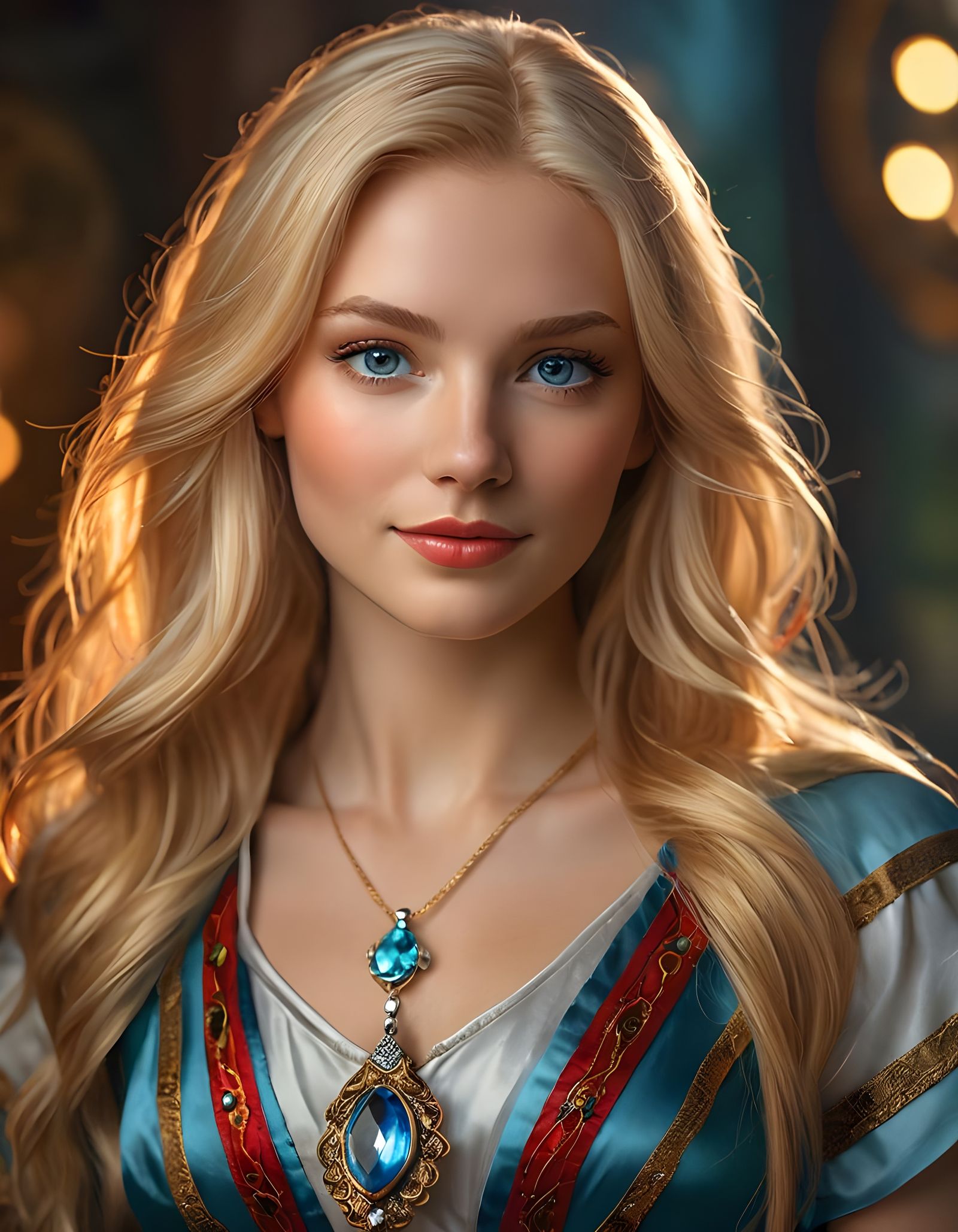 Norse Goddess Portrait in Warm Golden Light