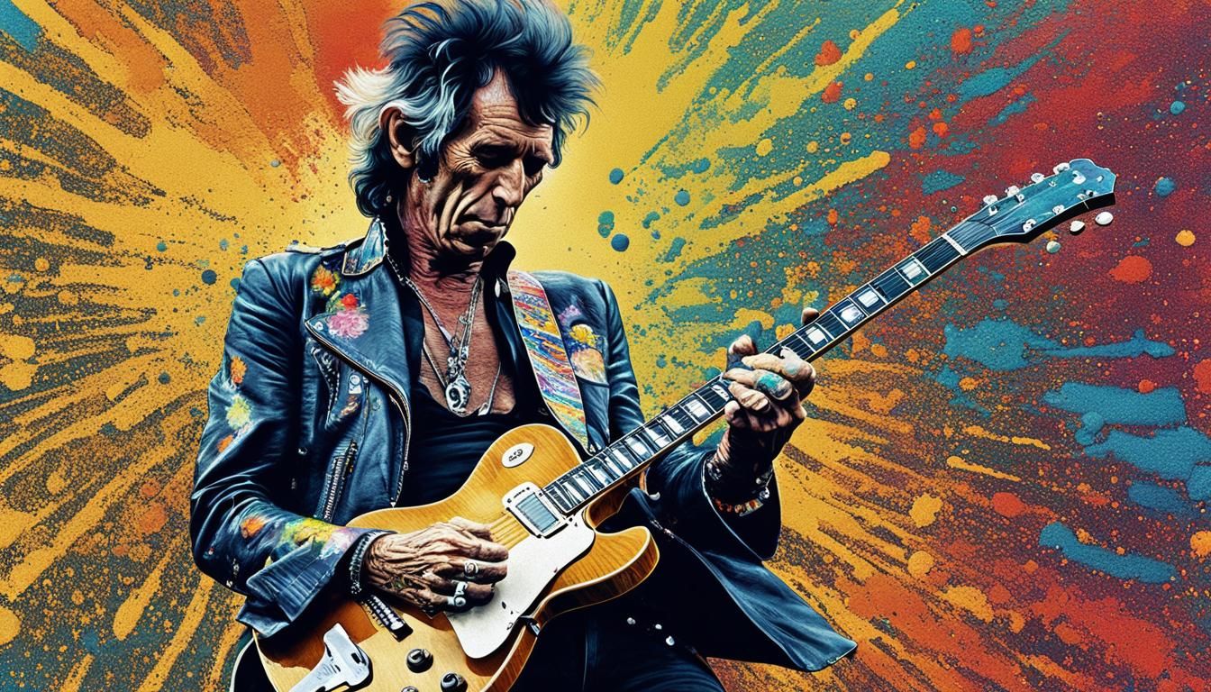 Keith Richards' Guitar in Retro 70s Style