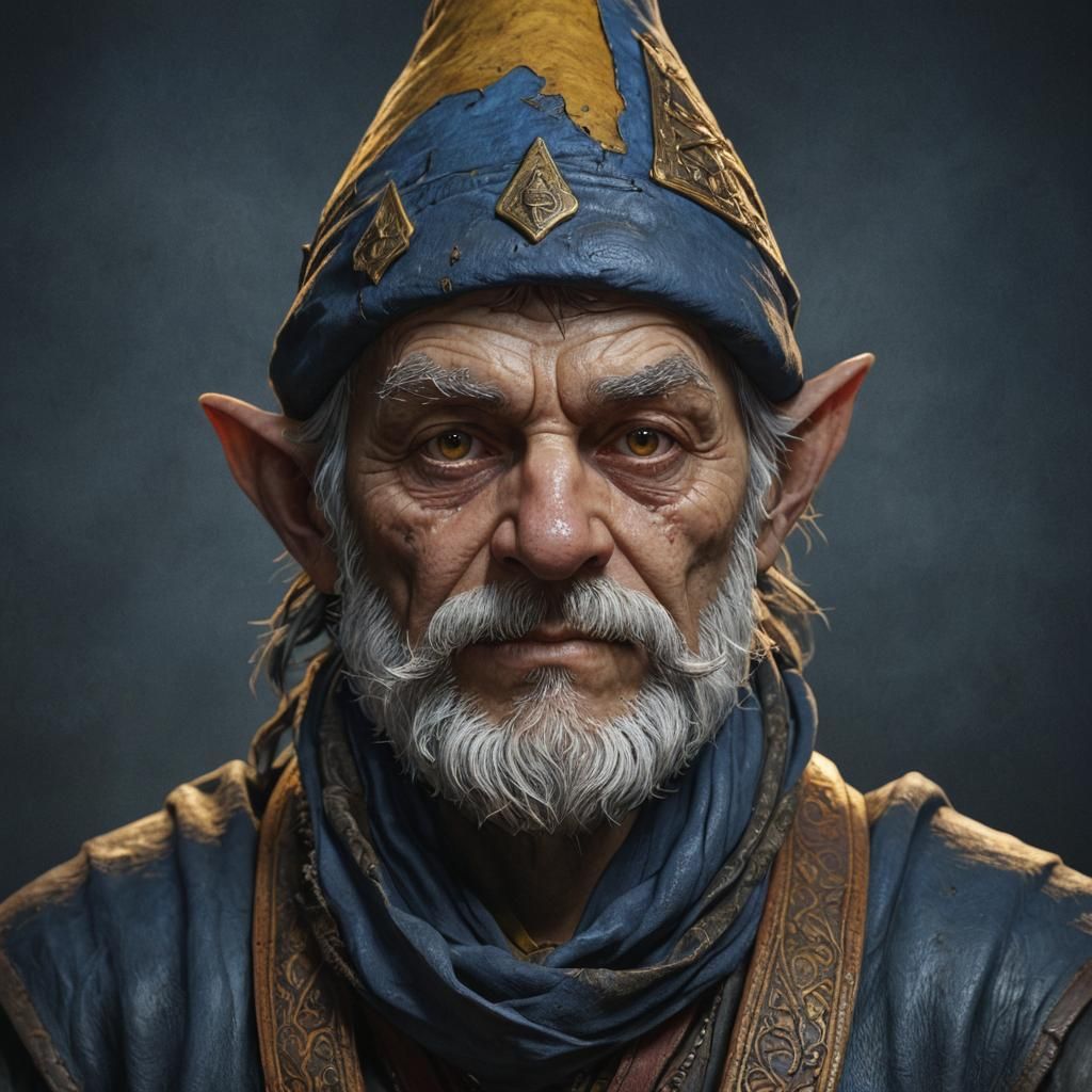 Gnome Cleric Portrait in Gustave Doré Style