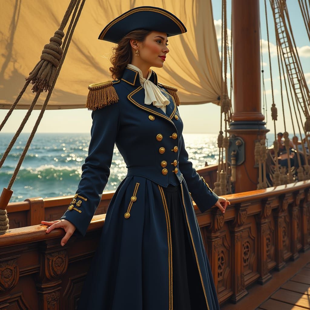 Regal Lady Captain on a Luxurious Sailing Ship