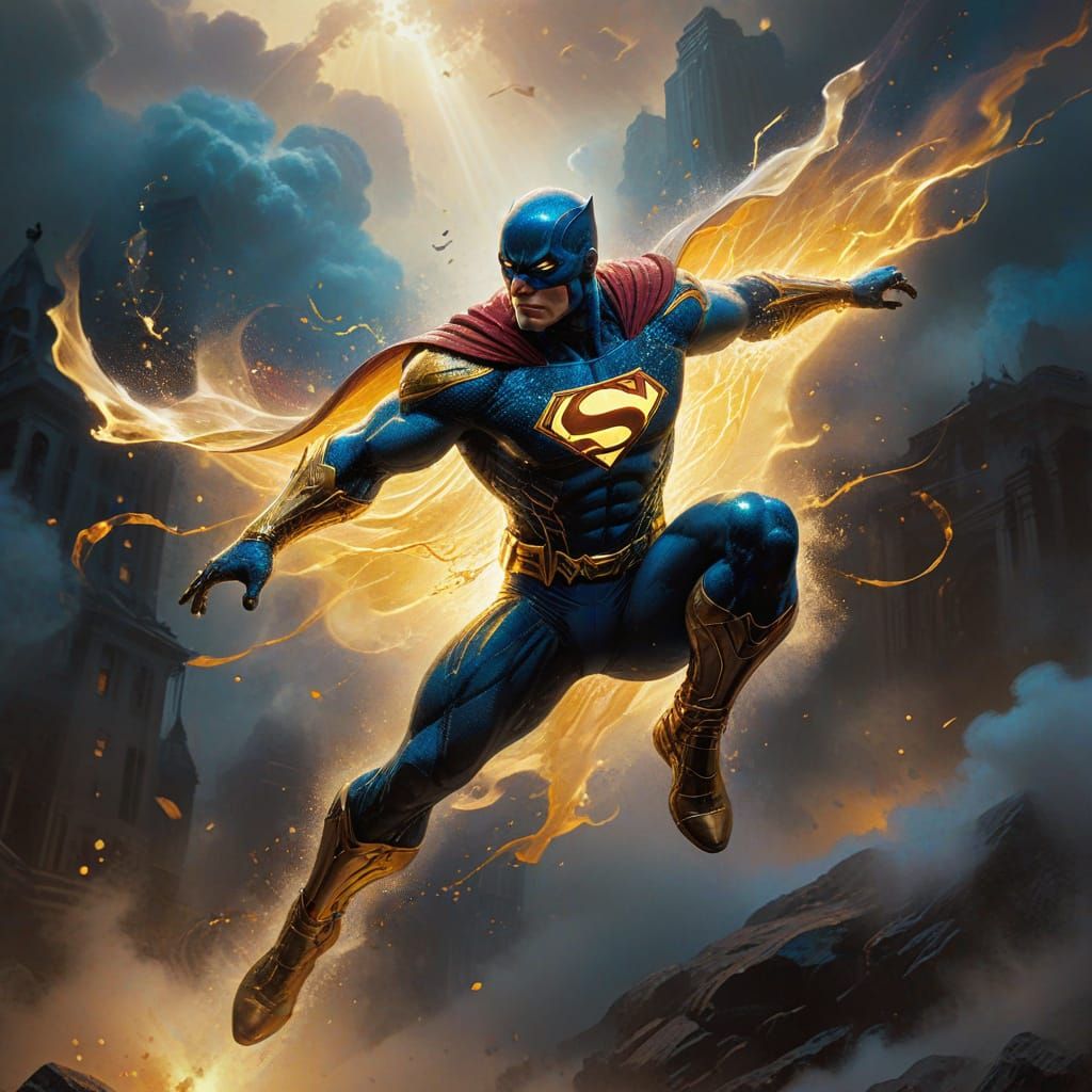 Superhero in Flight: Graphic Novel Style