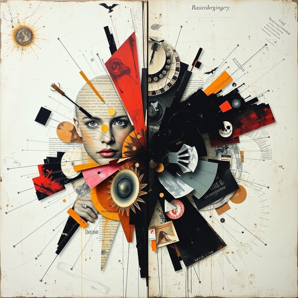 Abstract Collage Art: Mystery and Transcendence