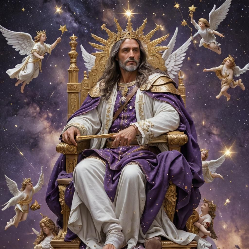 Loving God on Throne Surrounded by Angels