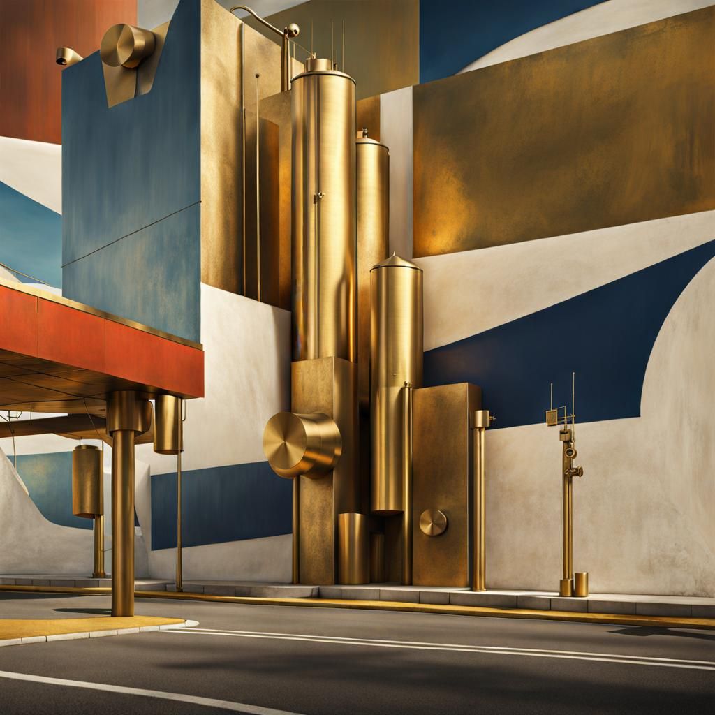 Golden Abstract Cycles: Detailed Matte Painting