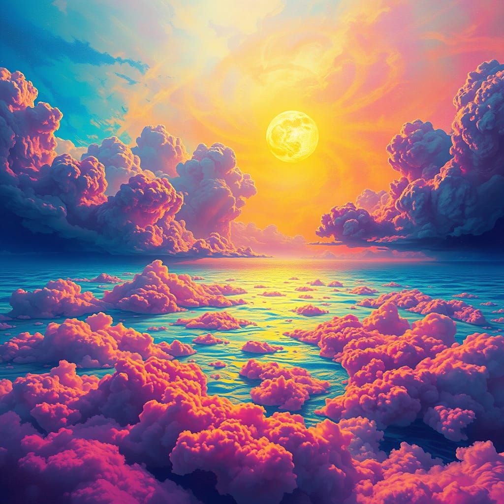 Infinite Cosmic Expanse in Vibrant Cyberpunk Style