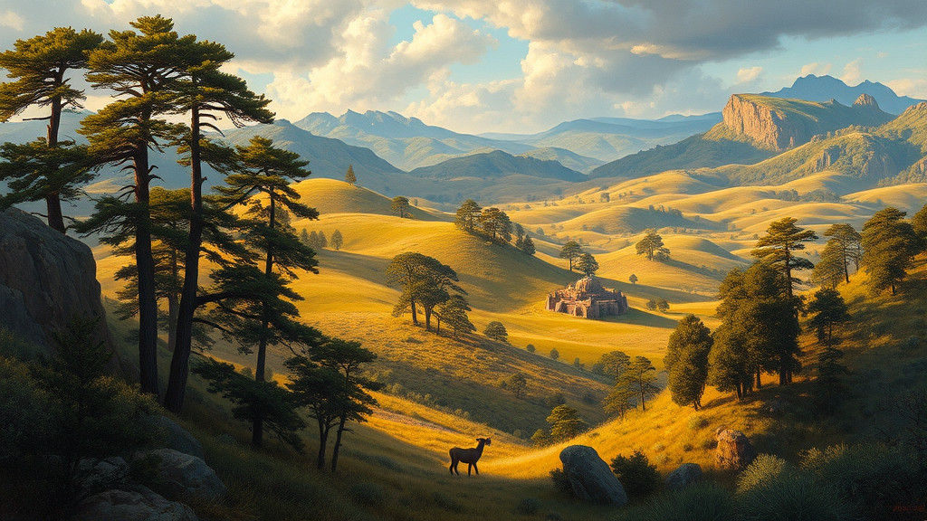 Dreamlike Landscape Inspired by Oil Painting Techniques