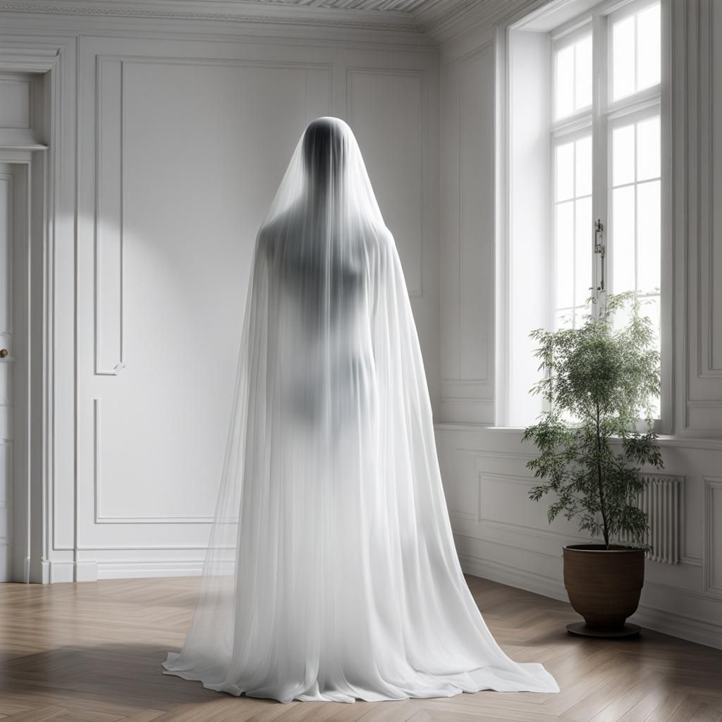 Realistic Apparition of a Female Ghostly Figure