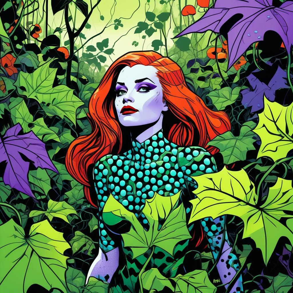 Poison Ivy in Toxic Jungle, Pop Art Style
