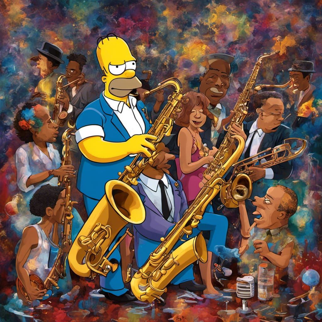 Saxophone Legends Jam in a Digital Jazz Club