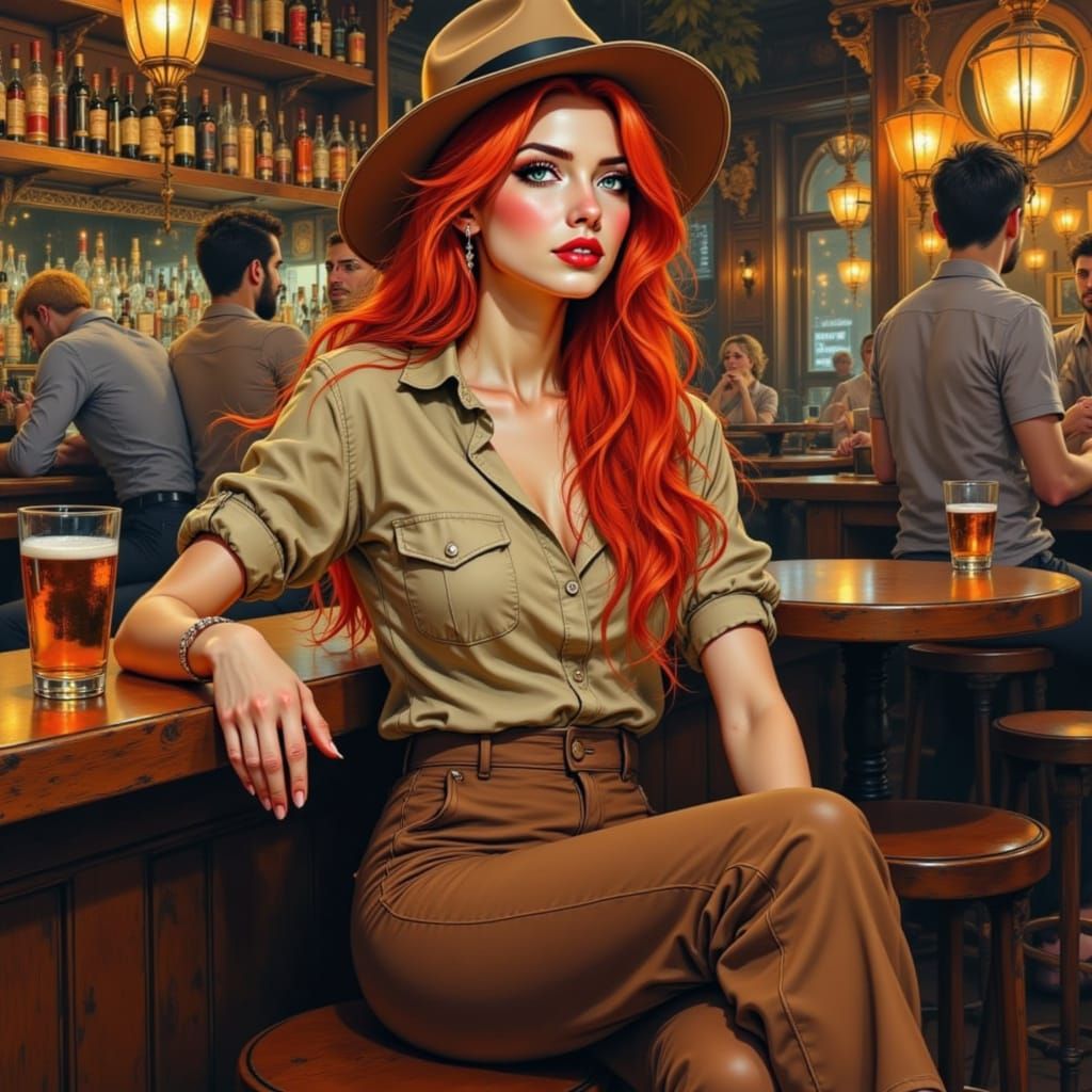 Impressionist Oil Painting of a Storytelling Female Elf