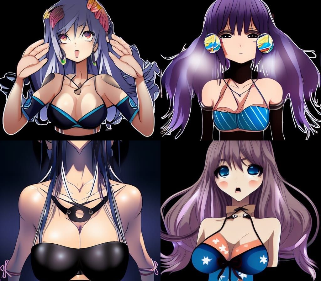 Anime Girl in Bikini Illustration