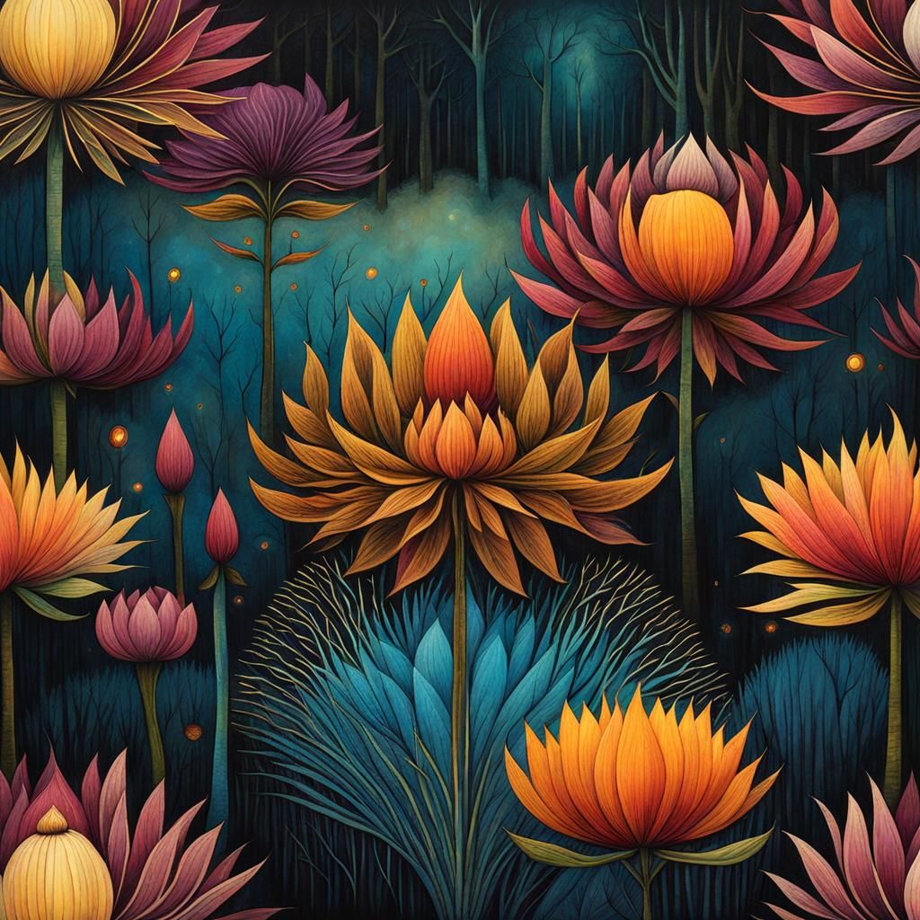 Surreal Flower in Visionary Style