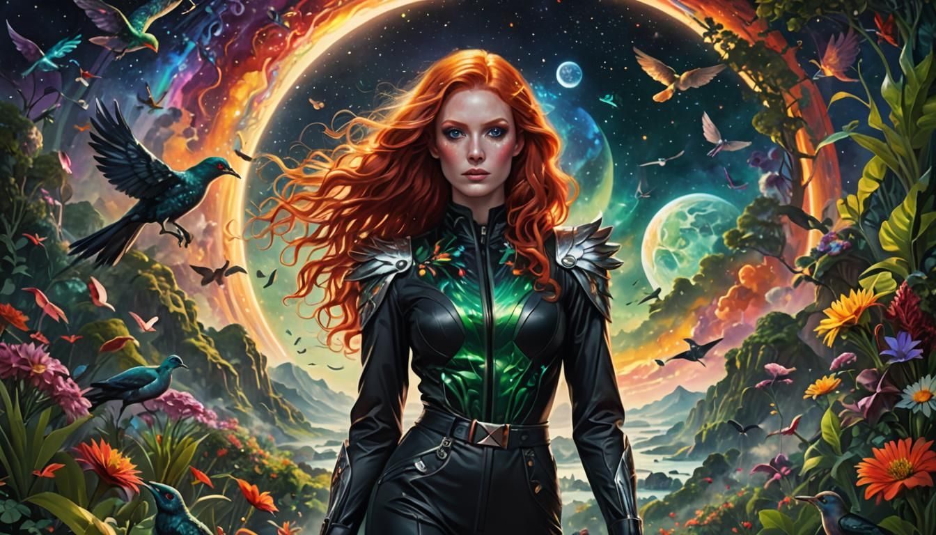 Woman on Alien Planet in Trending Concept Art Style