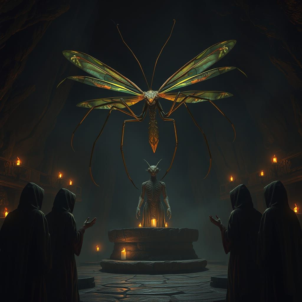 The Insect God Ascends in Ancient Temple