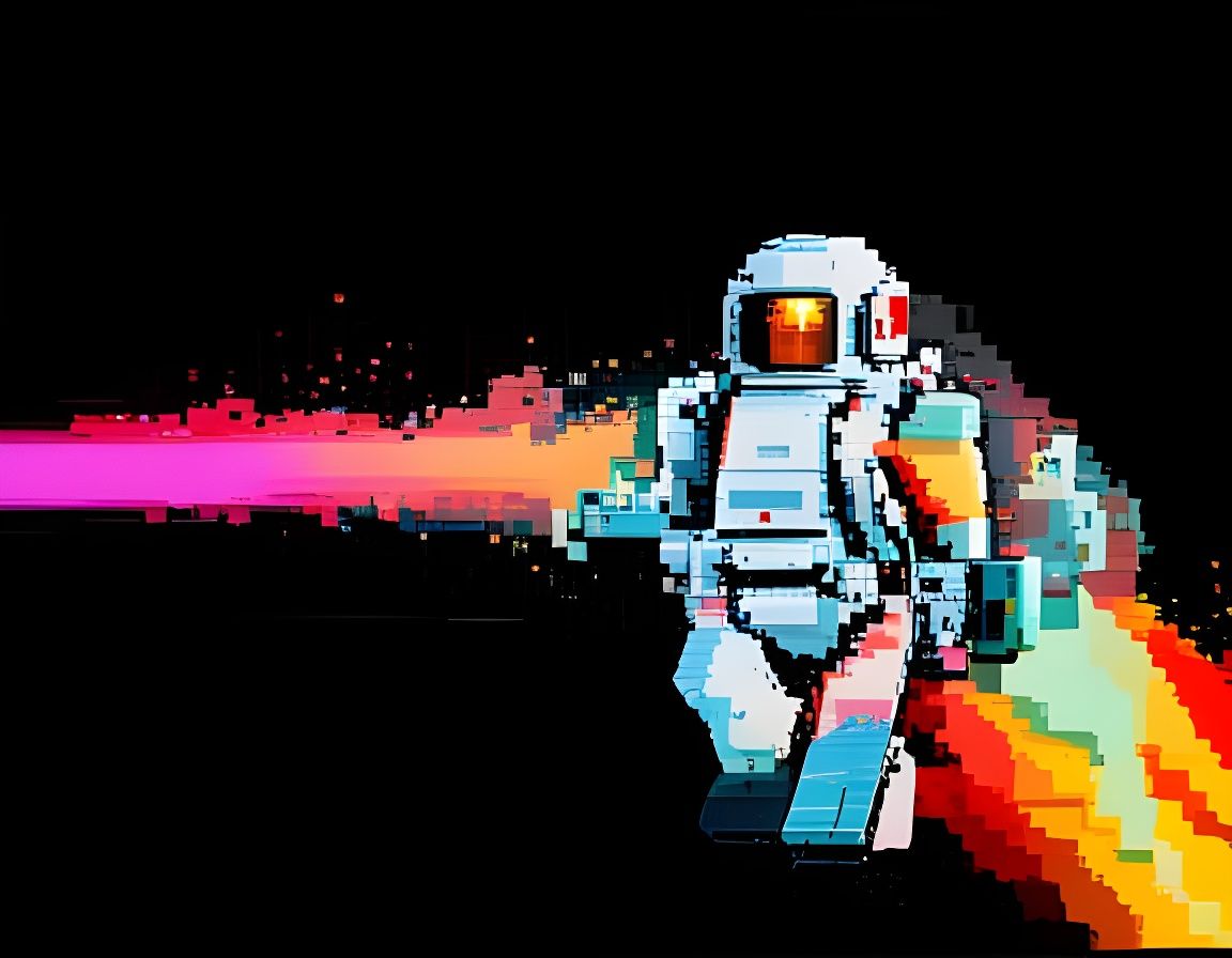 Retro Pixel Art Robot in 8-Bit Style