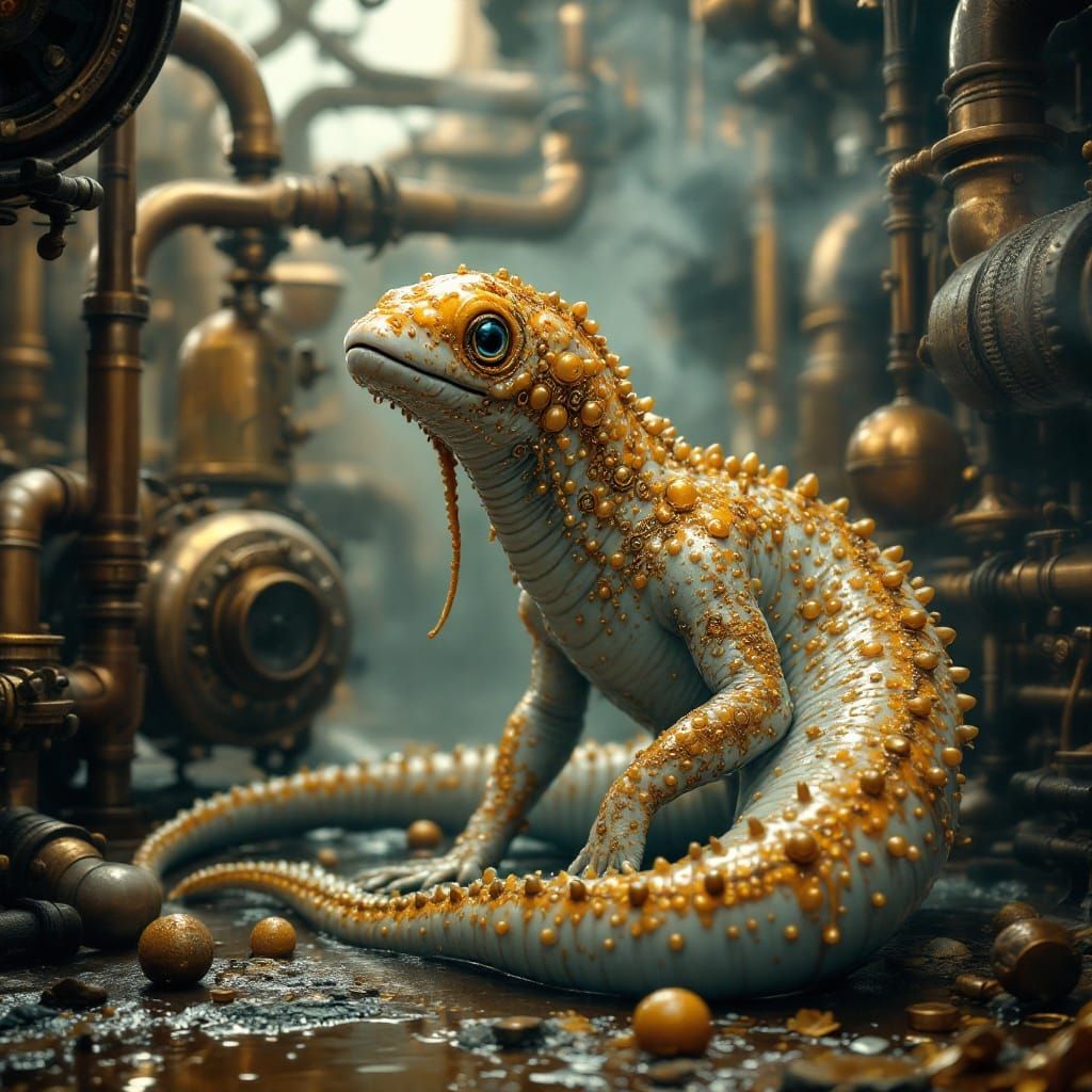 Eel in Steampunk Suntan Lotion, Surrealistic Dreamscapes