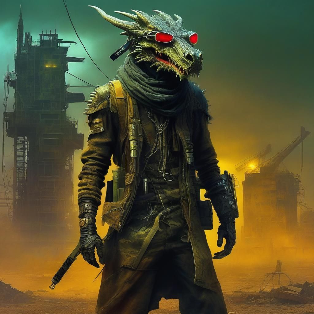 biopunk humanoid dragon ranger