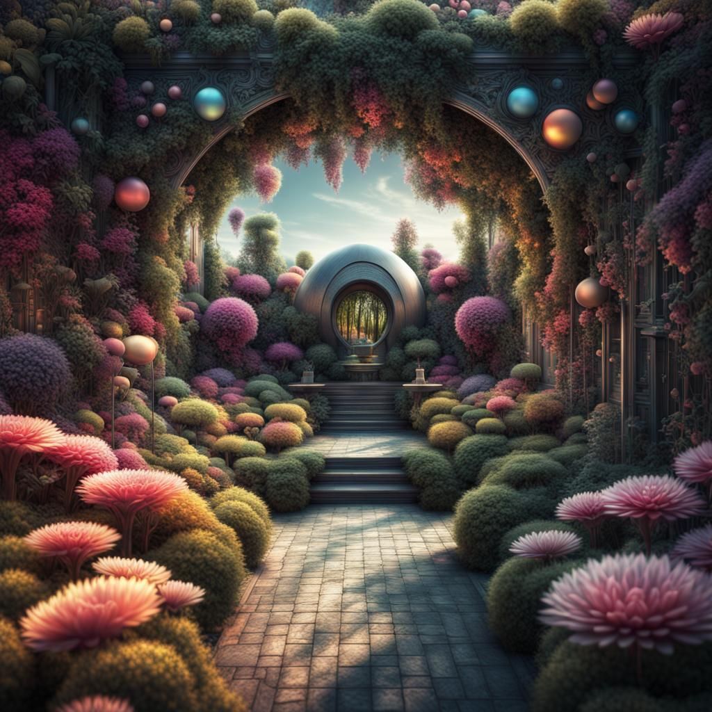 Hyperrealistic 3D Garden with Intricate Details