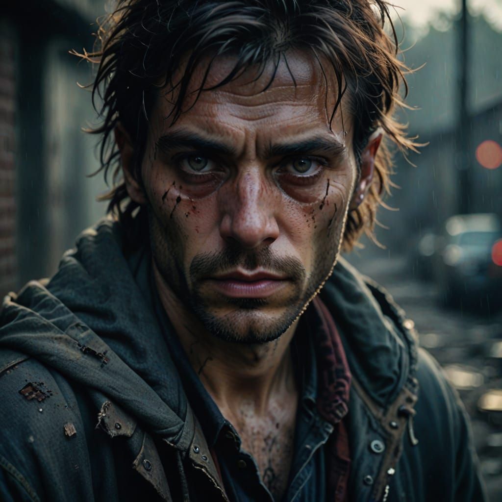 Hyper-Realistic Portrait of a Person Staring