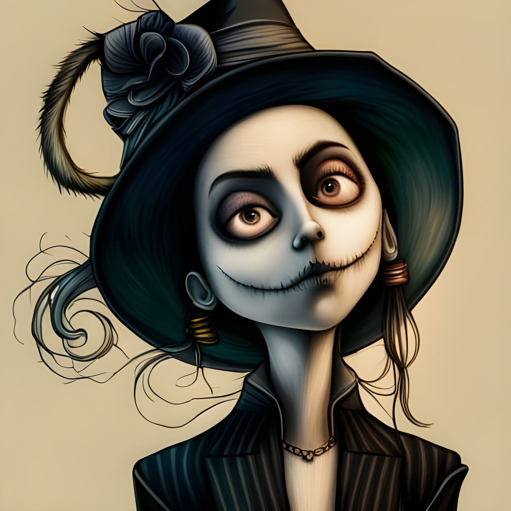 Jack Skellington Inspired Woman in Burton Style