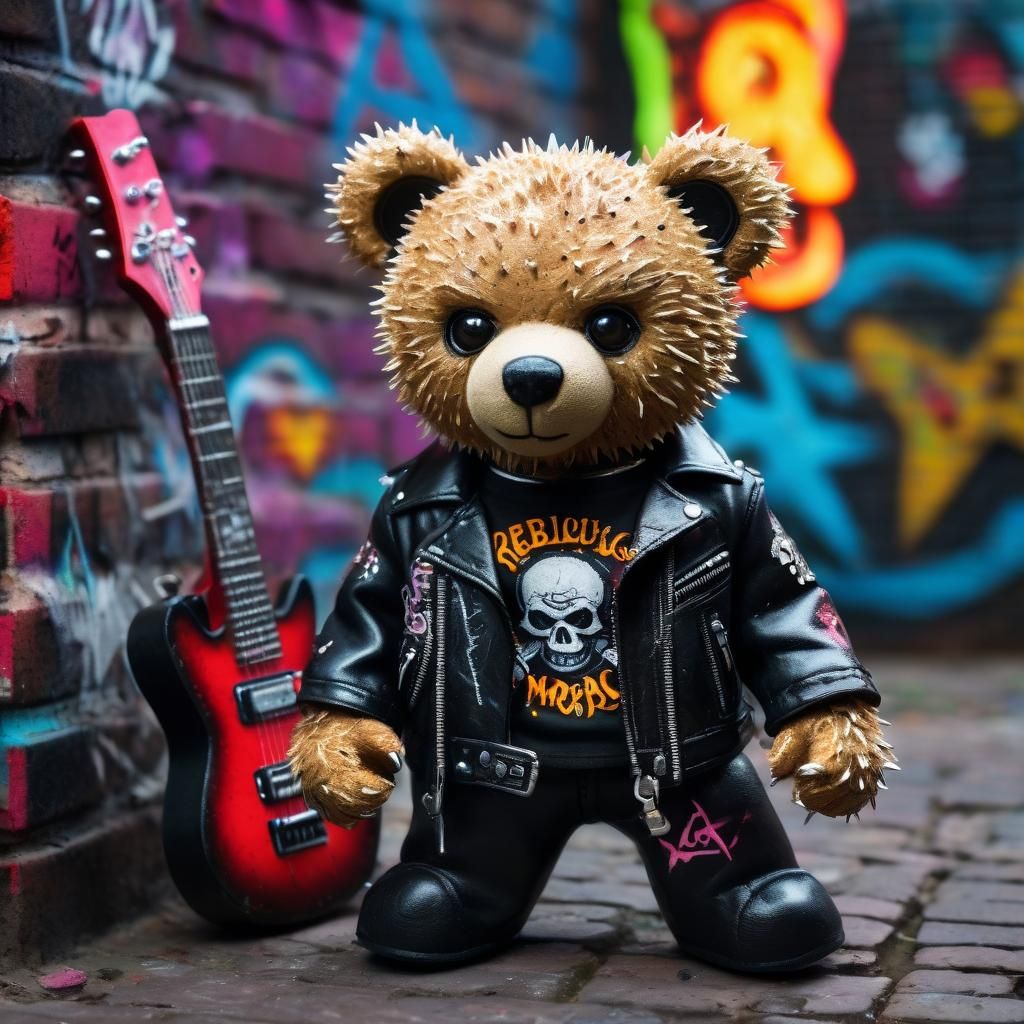 Metalhead teddy bear
