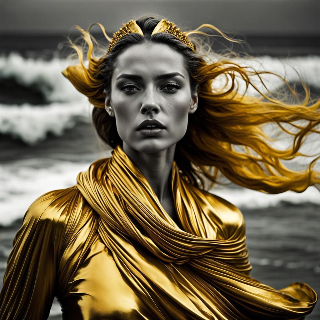 Gold Water Goddess in Selective Color