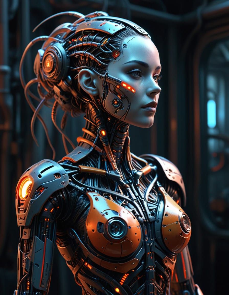 Mechanical Girl in Sci-Fi Concept Art