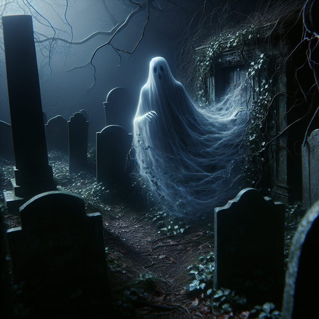Eerie Ghost Materializes in Abandoned Graveyard