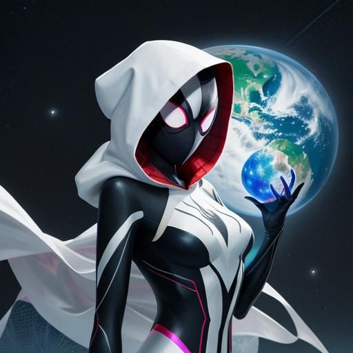 Spider Gwen as Colossal Giant Woman in Space