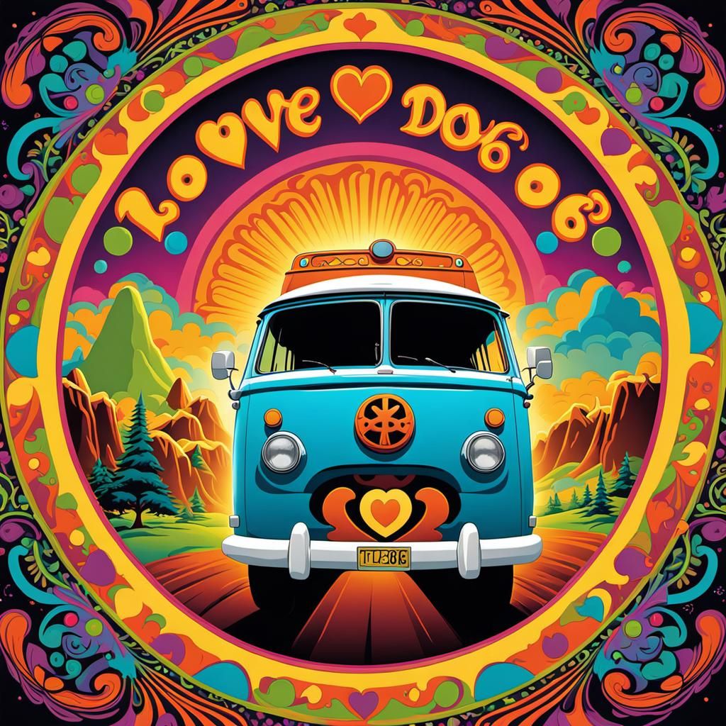 Psychedelic Scooby Doo Mystery Machine Pop Art