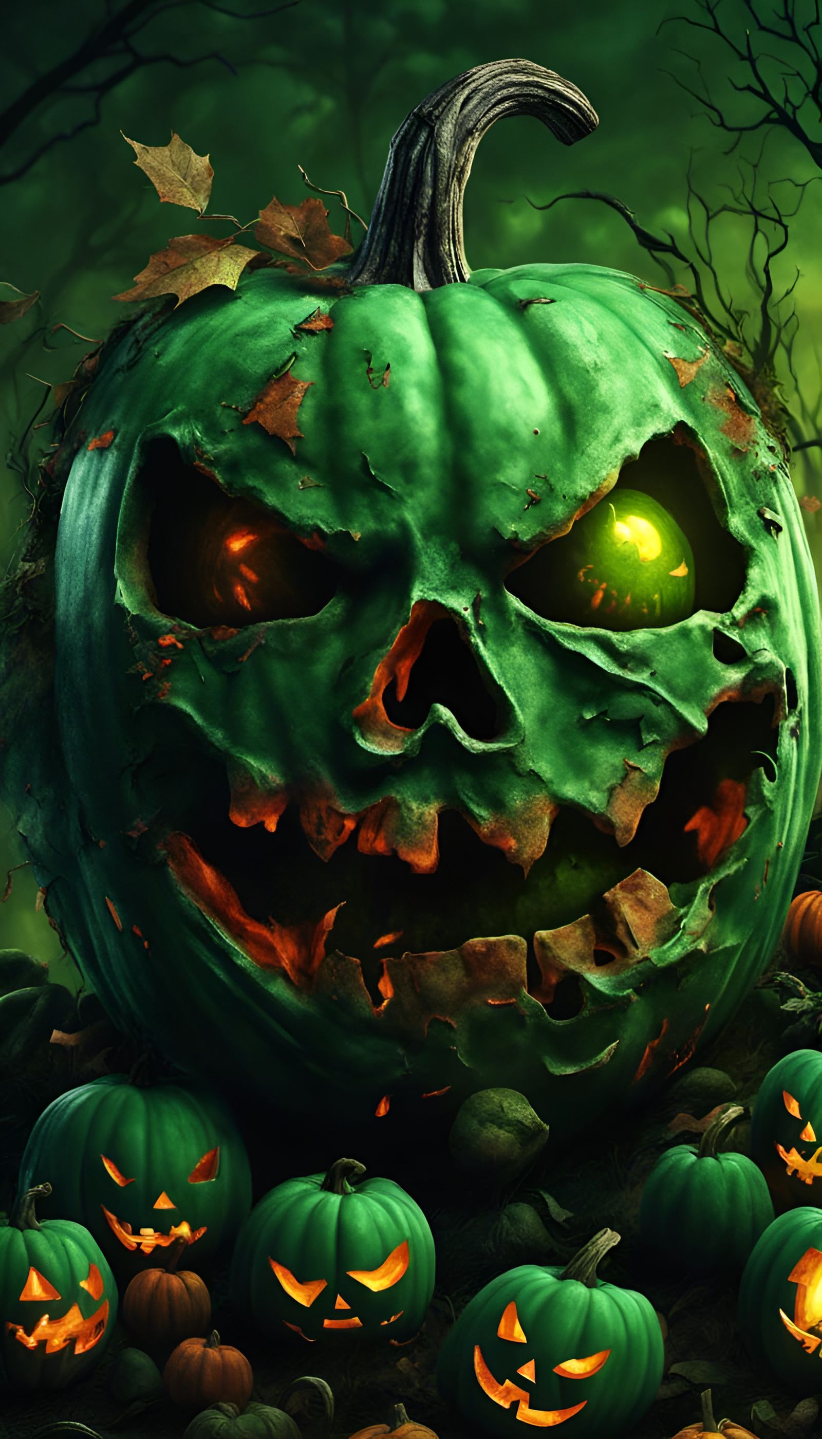 Green Halloween Art in Extreme Detail, 8K