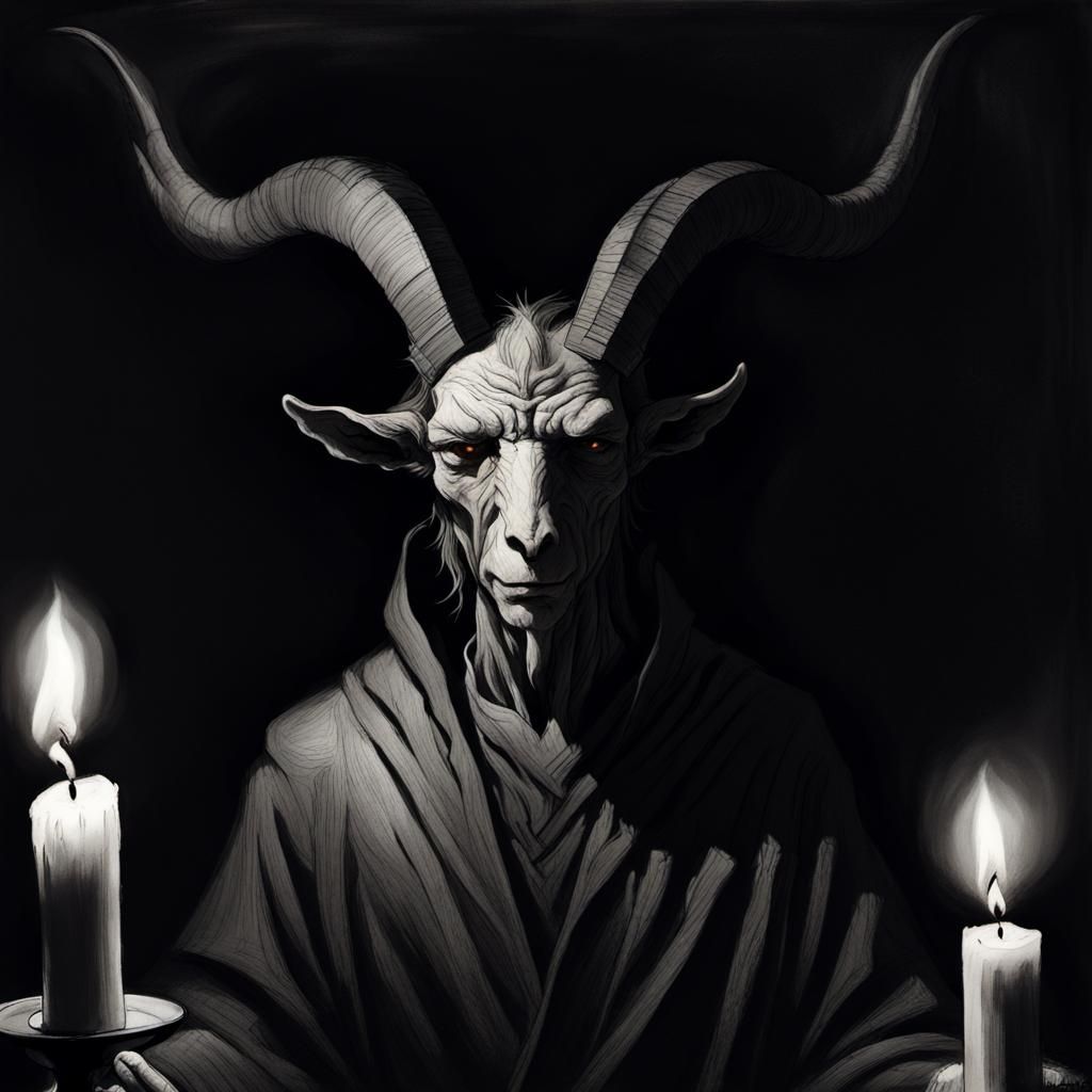 Asmodeus: Charcoal Sketch of a Dark Fantasy Demon