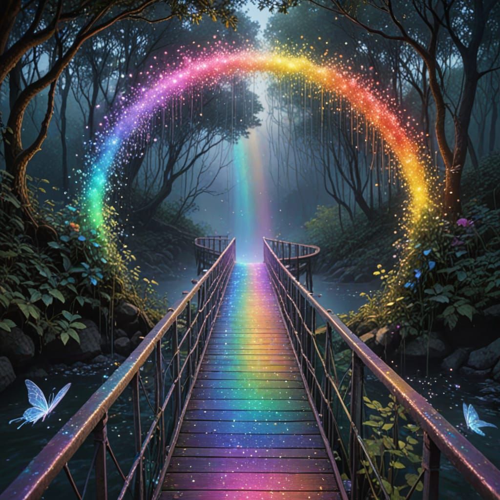 Shimmering Rainbow Bridge to Fairy Realm