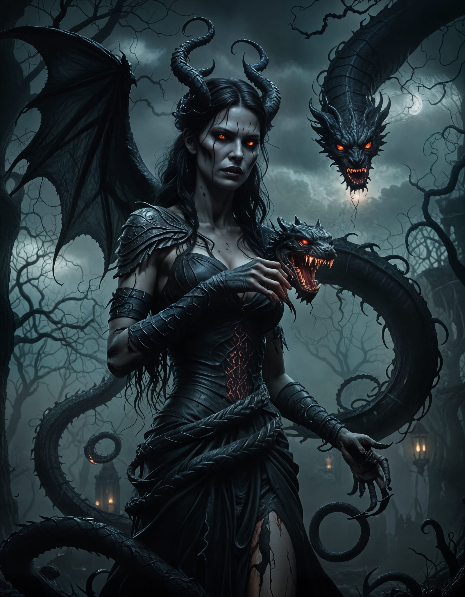 Lilith: Demoness in Dark Fantasy Scene