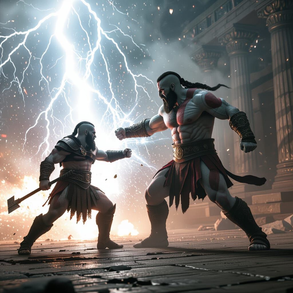 Kratos vs Zeus Epic Cinematic Battle