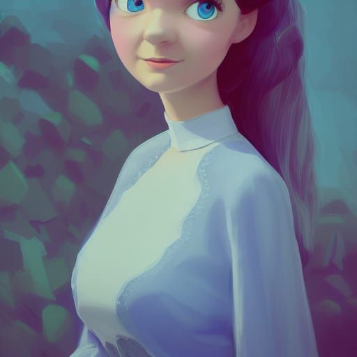Victorian Woman, 3D Digital Art in Pixar Style
