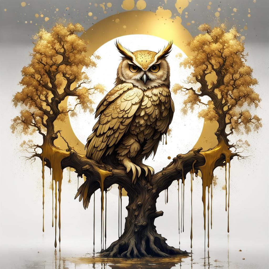 Beautiful Golden Owl