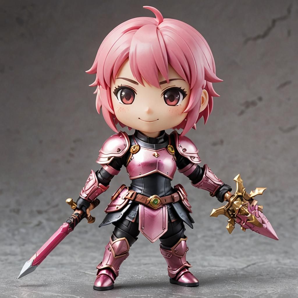 Chibi Anime Girl Figurine in Manga Style