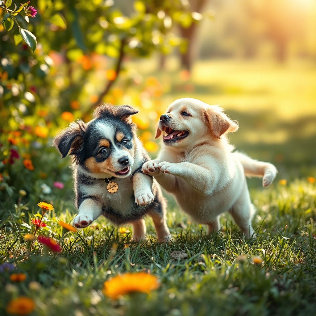 Adorable Australian Shepherd and Golden Retriever Puppies Pl...