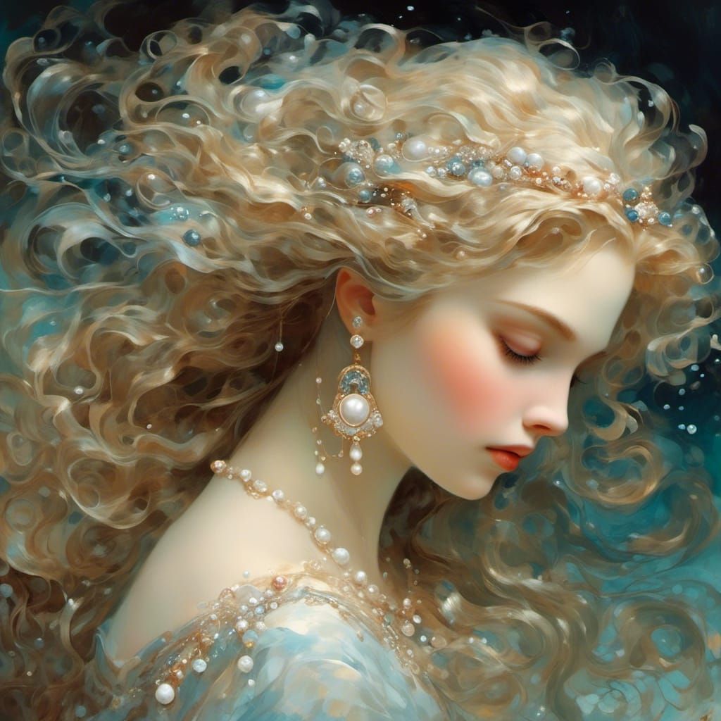 Grecian Lady with Pearls and Nacre