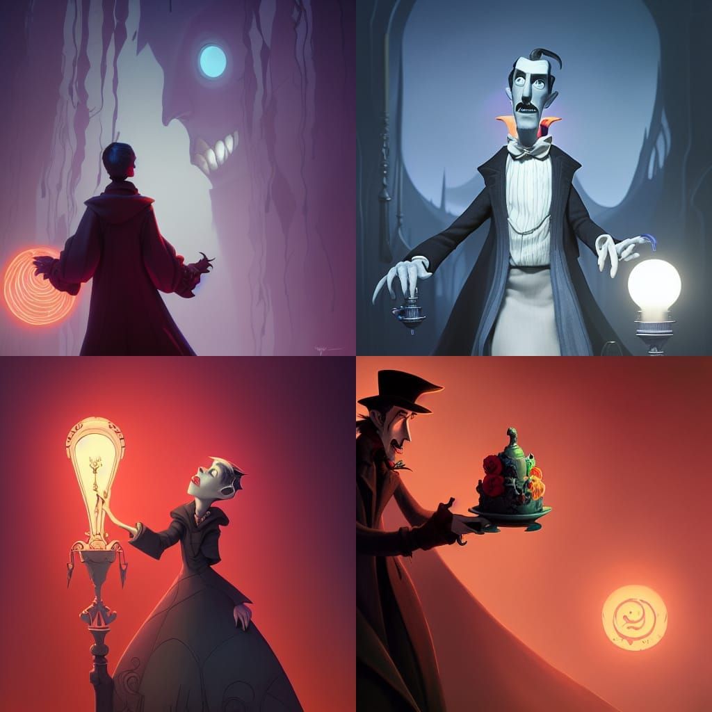 Vincent Price Portrait in Pixar Style 3D Render