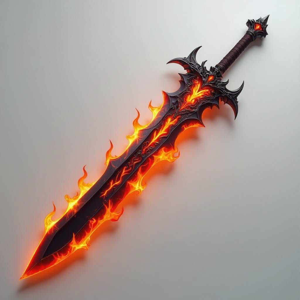 Dark Flame Greatsword Glowing with Infernal Light