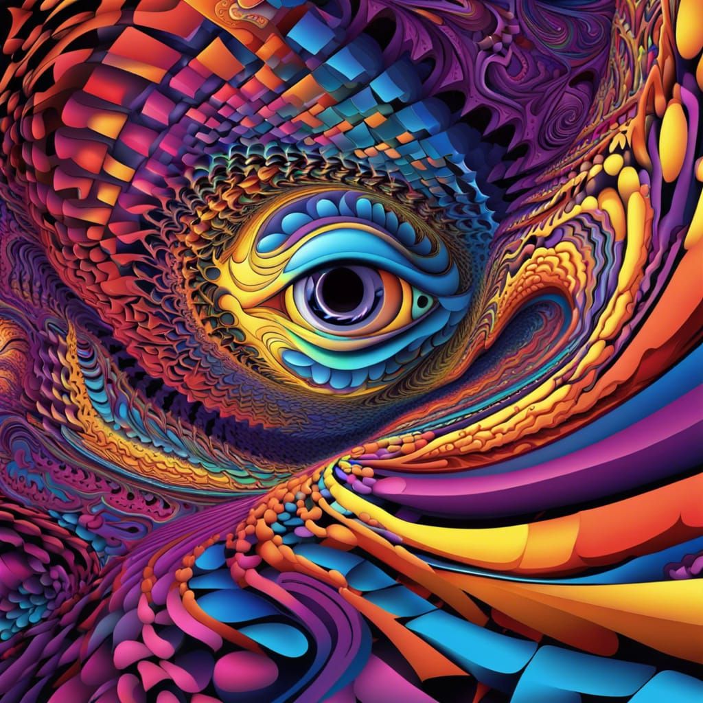 Psychedelic Third Eye Vision with Abstract Fractals