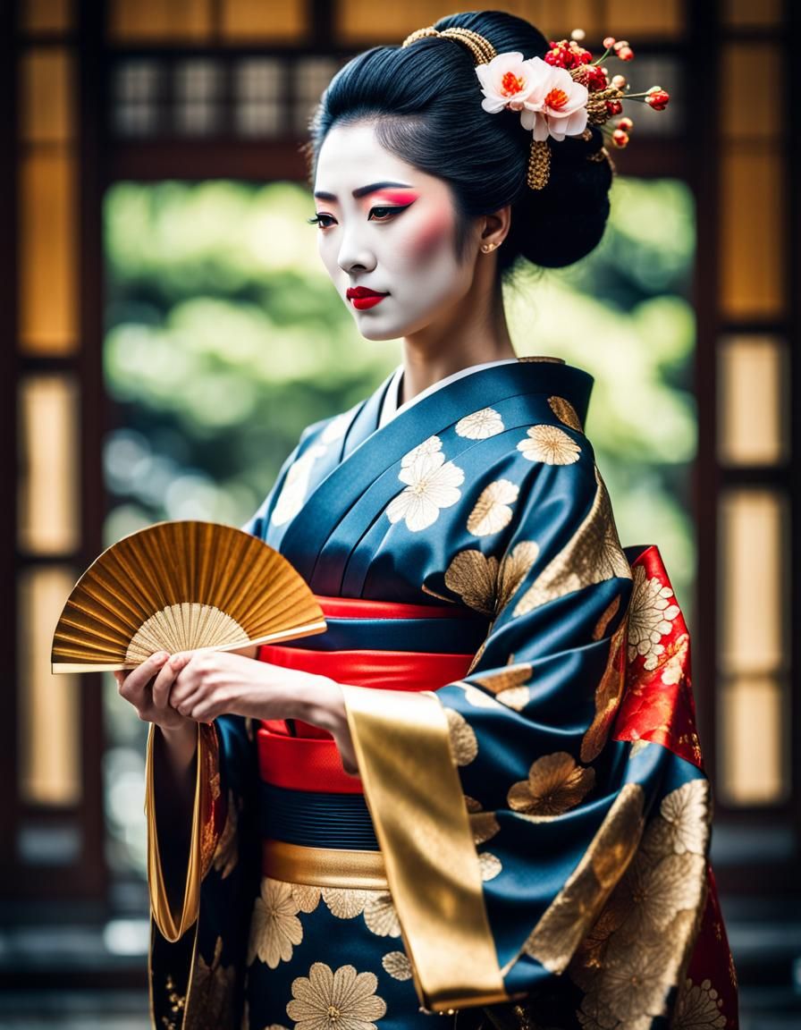 Maiko Dancer in Kimono: Professional Photography with Bokeh