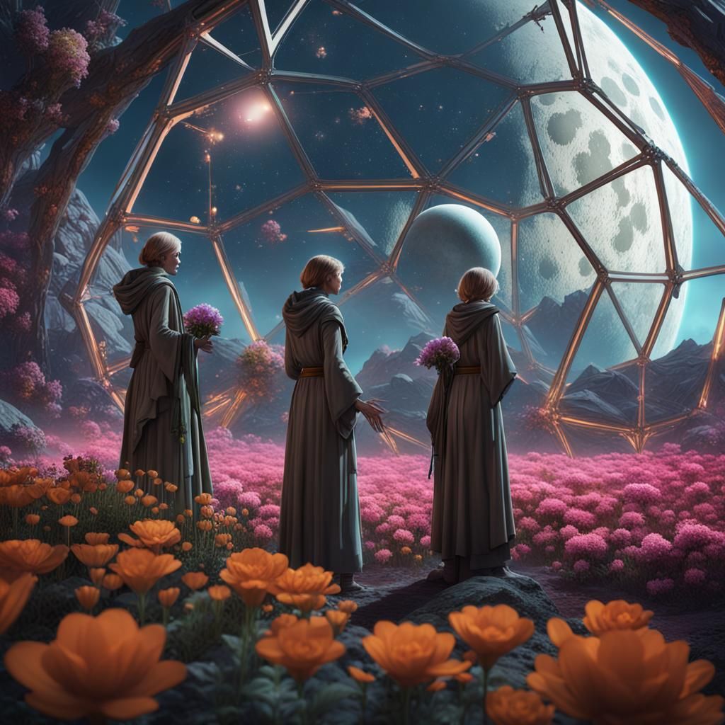 Jedi Gardeners in Lunar Biodome: Fantasy Concept Art
