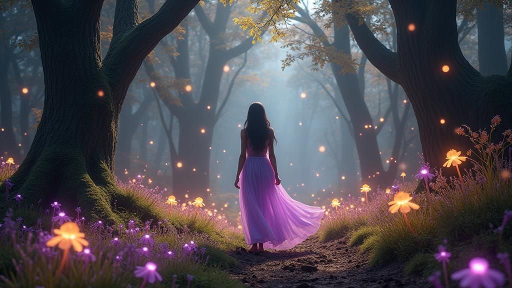 Ethereal Forest: Mystical Orbs in Dark Fantasy Art