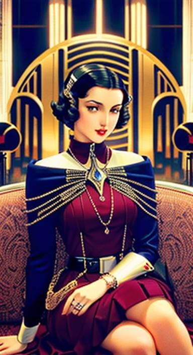 Depressed Aristocrat in Art Deco Style, 4K