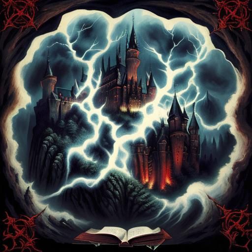 Dracula's Castle: A Horror Illustration in Oil