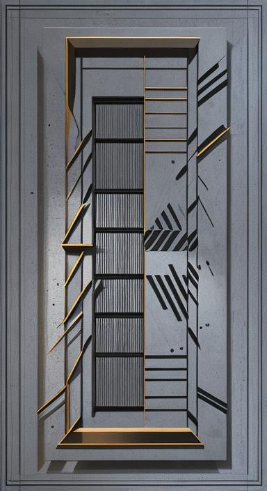 Geometric Abstract Art in Cel-Shaded Digital Style